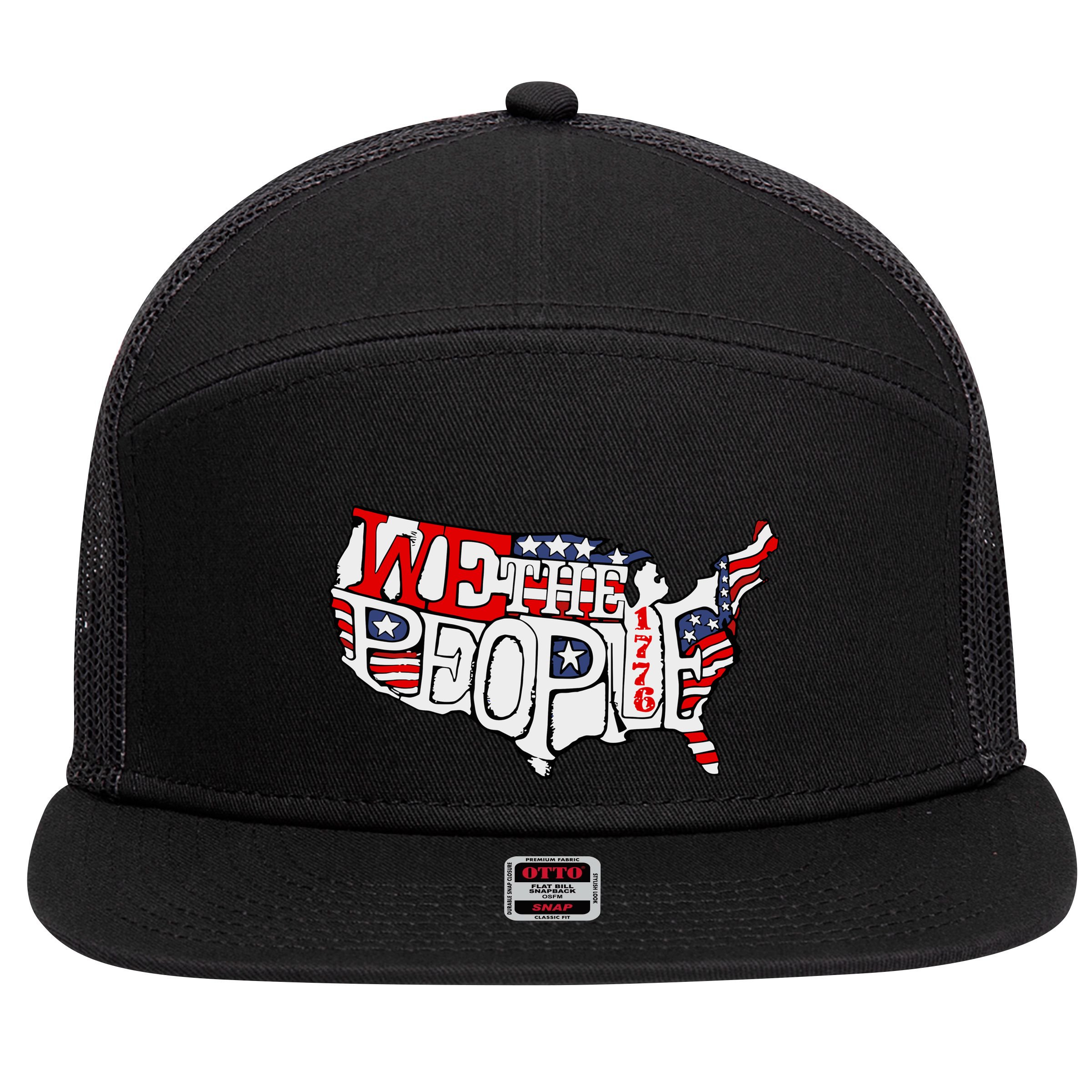 We The People Usa 1776 Map 7 Panel Mesh Trucker Snapback Hat