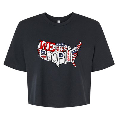 We The People Usa 1776 Map Bella+Canvas Jersey Crop Tee