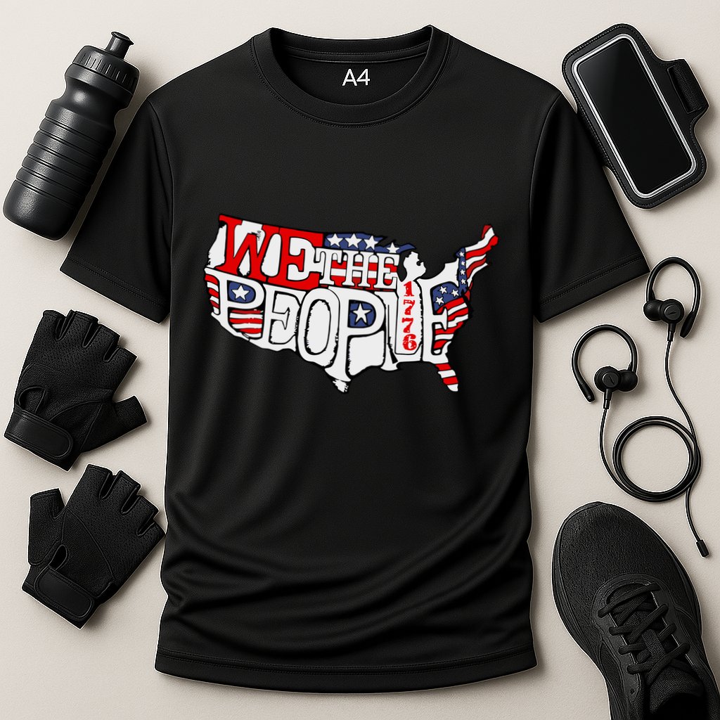 We The People Usa 1776 Map Cooling Performance Crew T-Shirt