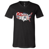 We The People Usa 1776 Map V-Neck T-Shirt