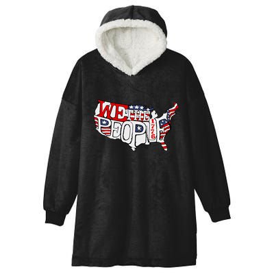 We The People Usa 1776 Map Hooded Wearable Blanket
