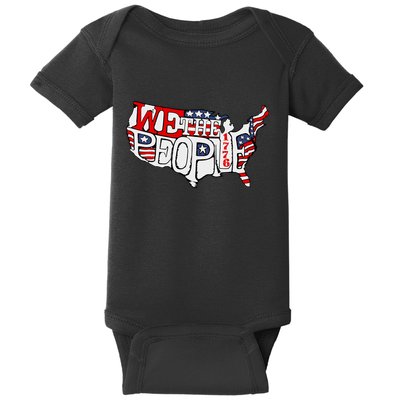 We The People Usa 1776 Map Baby Bodysuit