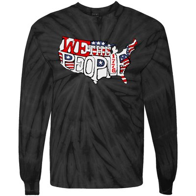 We The People Usa 1776 Map Tie-Dye Long Sleeve Shirt