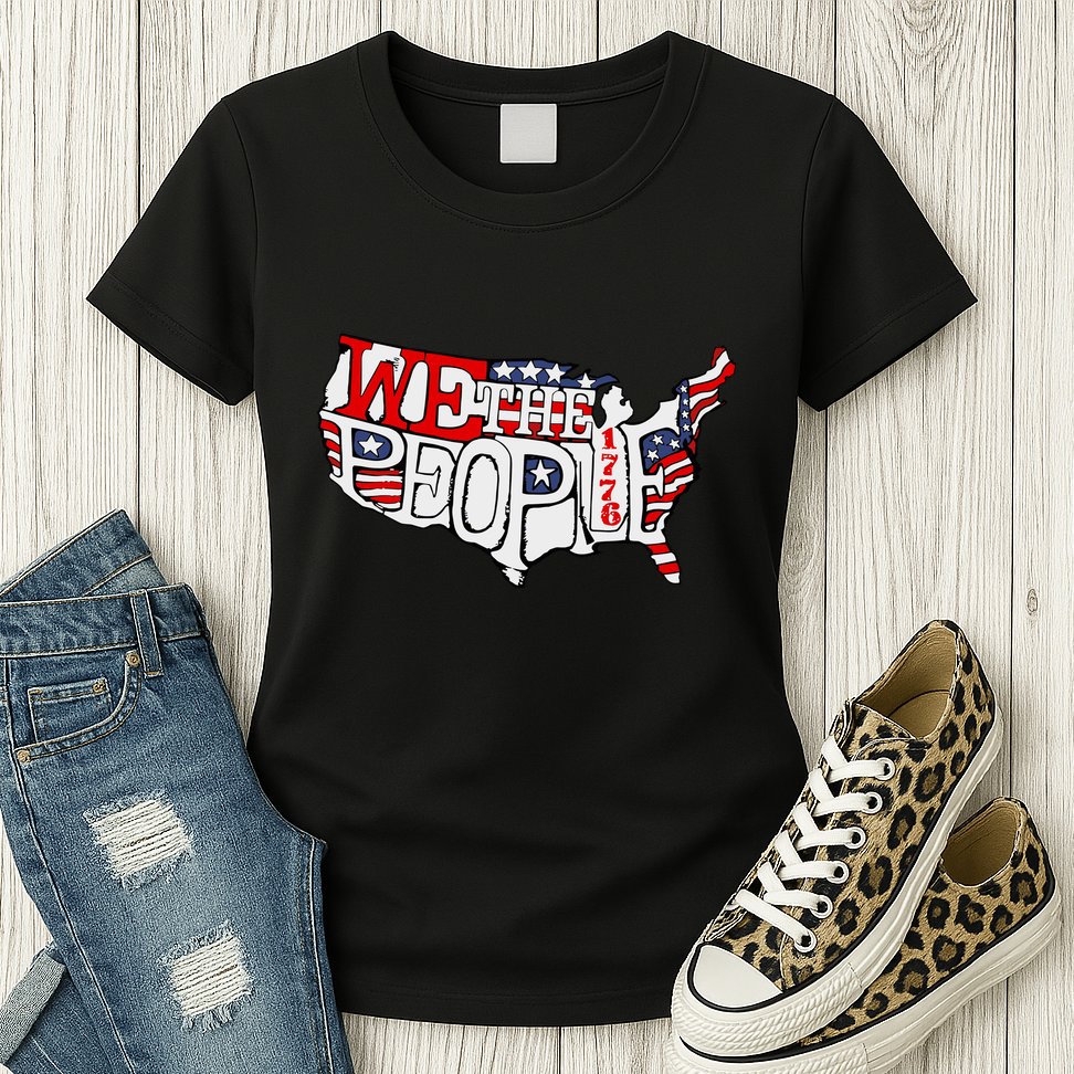 We The People Usa 1776 Map Womens T-Shirt