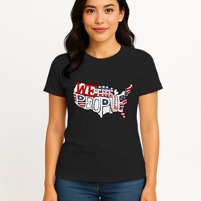 We The People Usa 1776 Map Womens T-Shirt