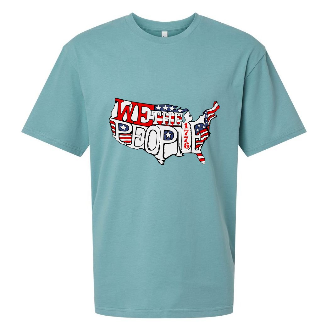 We The People Usa 1776 Map Sueded Cloud Jersey T-Shirt