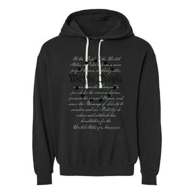 WE THE PEOPLE Preamble US Constitution 4th Of July White Garment-Dyed Fleece Hoodie