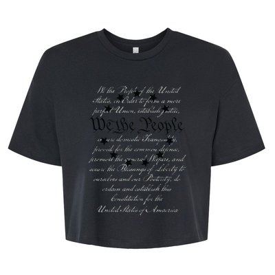 WE THE PEOPLE Preamble US Constitution 4th Of July White Bella+Canvas Jersey Crop Tee