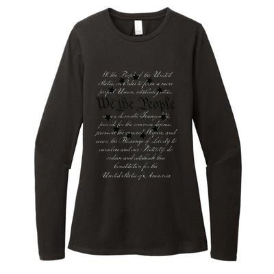 WE THE PEOPLE Preamble US Constitution 4th Of July White Womens CVC Long Sleeve Shirt