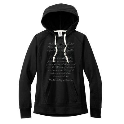 WE THE PEOPLE Preamble US Constitution 4th Of July White Women's Fleece Hoodie