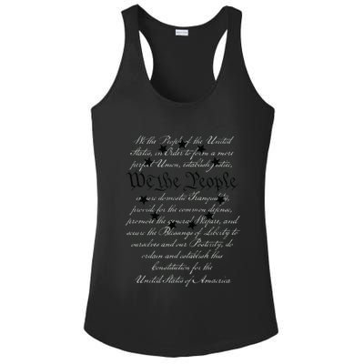 WE THE PEOPLE Preamble US Constitution 4th Of July White Ladies PosiCharge Competitor Racerback Tank