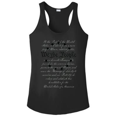 WE THE PEOPLE Preamble US Constitution 4th Of July White Ladies PosiCharge Competitor Racerback Tank