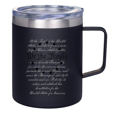 WE THE PEOPLE Preamble US Constitution 4th Of July White 12oz Stainless Steel Coffee Mug