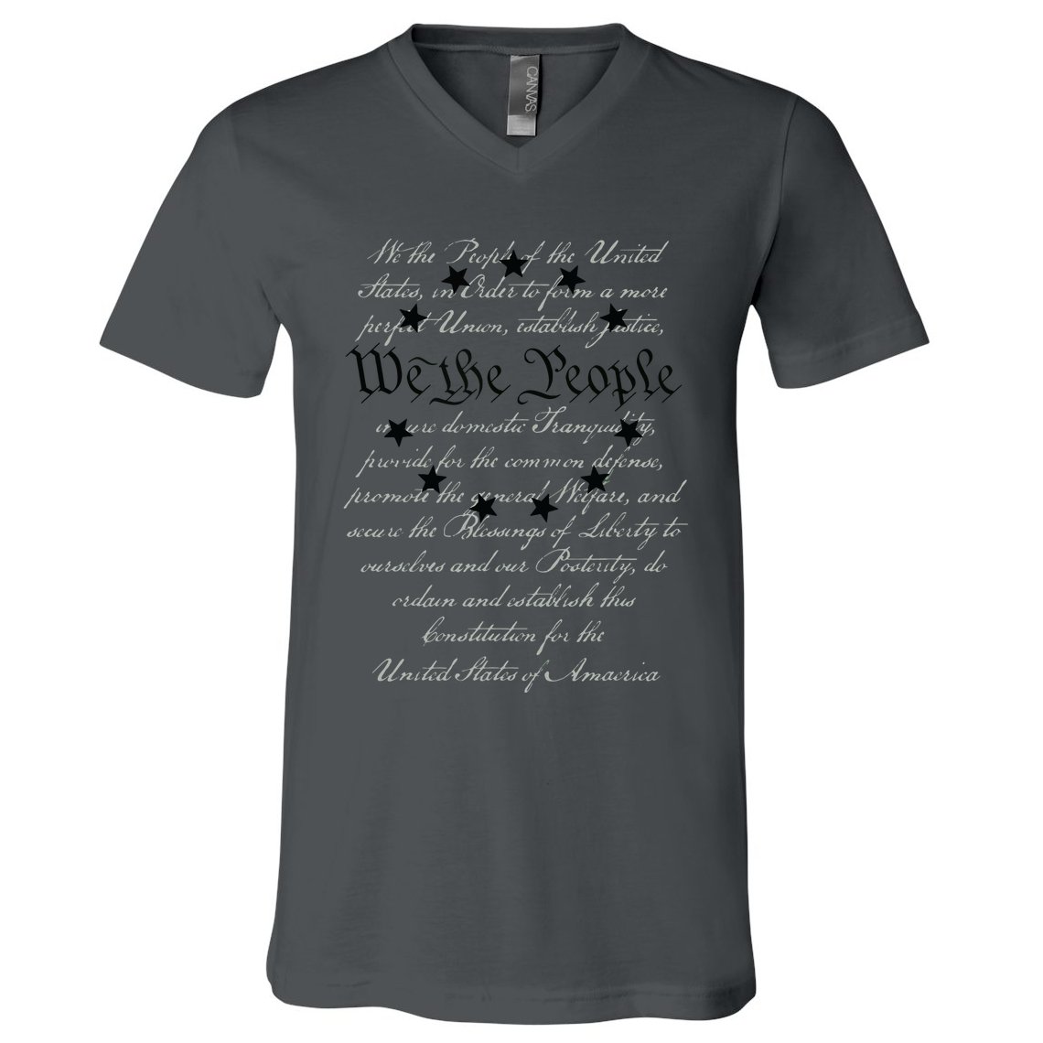 WE THE PEOPLE Preamble US Constitution 4th Of July White V-Neck T-Shirt