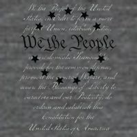 WE THE PEOPLE Preamble US Constitution 4th Of July White Button