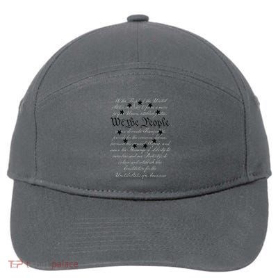WE THE PEOPLE Preamble US Constitution 4th Of July White 7-Panel Snapback Hat