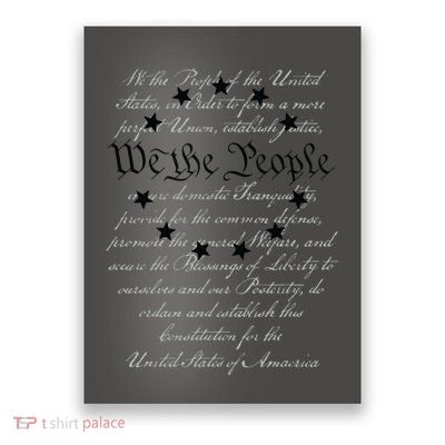 WE THE PEOPLE Preamble US Constitution 4th Of July White Poster