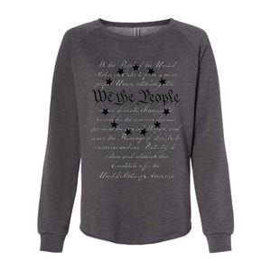 WE THE PEOPLE Preamble US Constitution 4th Of July White Womens California Wash Sweatshirt