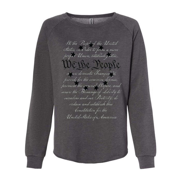 WE THE PEOPLE Preamble US Constitution 4th Of July White Womens California Wash Sweatshirt