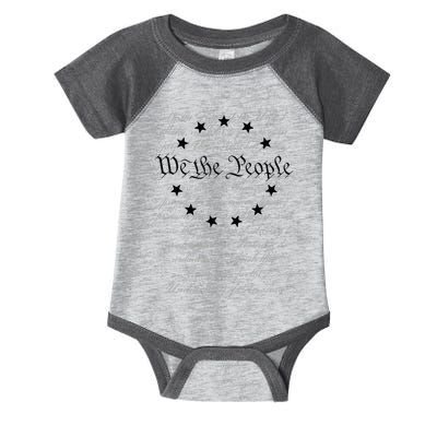 WE THE PEOPLE Preamble US Constitution 4th Of July White Infant Baby Jersey Bodysuit