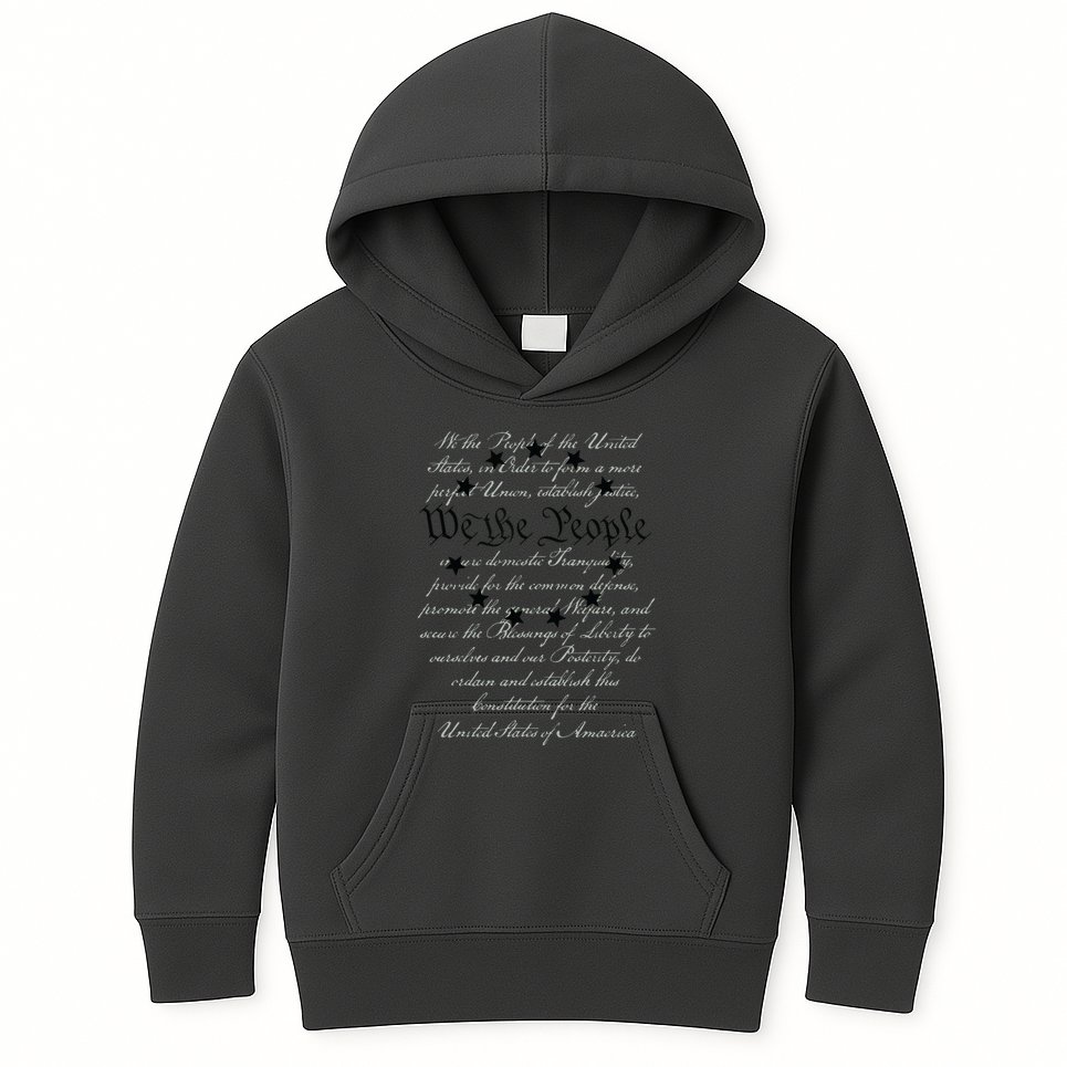 WE THE PEOPLE Preamble US Constitution 4th Of July White Kids Hoodie