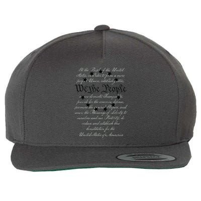 WE THE PEOPLE Preamble US Constitution 4th Of July White Wool Snapback Cap