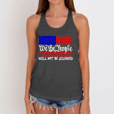 We The People Will Not Be Silenced Women's Knotted Racerback Tank