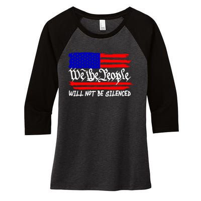 We The People Will Not Be Silenced Women's Tri-Blend 3/4-Sleeve Raglan Shirt