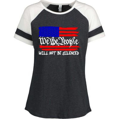 We The People Will Not Be Silenced Enza Ladies Jersey Colorblock Tee