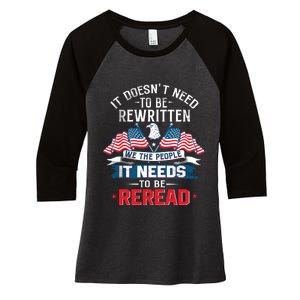 We The People Constitution Of The United States Women's Tri-Blend 3/4-Sleeve Raglan Shirt