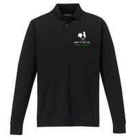 Want To Pet My Lucky Cock Funny St PatrickS Day Chicken Pun Performance Long Sleeve Polo