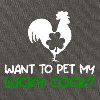 Want To Pet My Lucky Cock Funny St PatrickS Day Chicken Pun Cotton Canvas Backpack