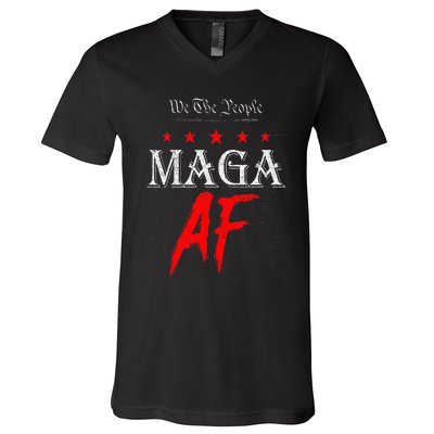 We The People Maga Af Us Flag We The People Maga Af V-Neck T-Shirt