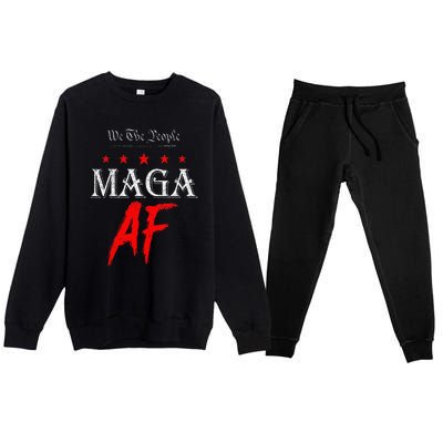 We The People Maga Af Us Flag We The People Maga Af Premium Crewneck Sweatsuit Set