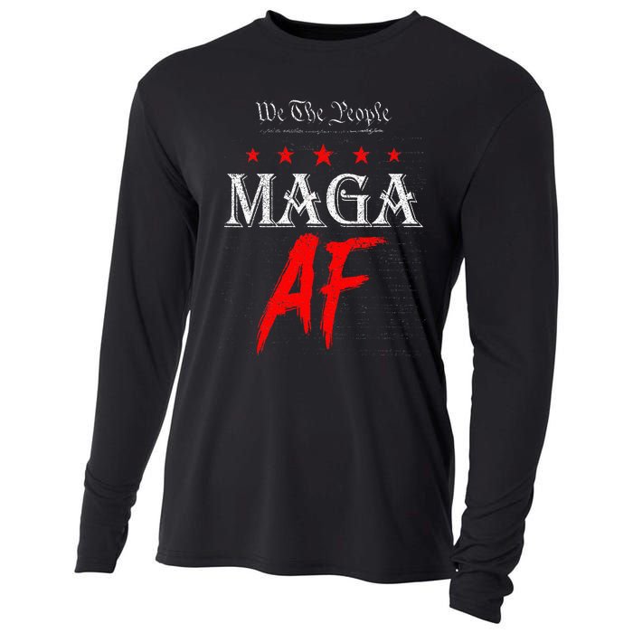 We The People Maga Af Us Flag We The People Maga Af Cooling Performance Long Sleeve Crew