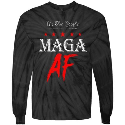 We The People Maga Af Us Flag We The People Maga Af Tie-Dye Long Sleeve Shirt