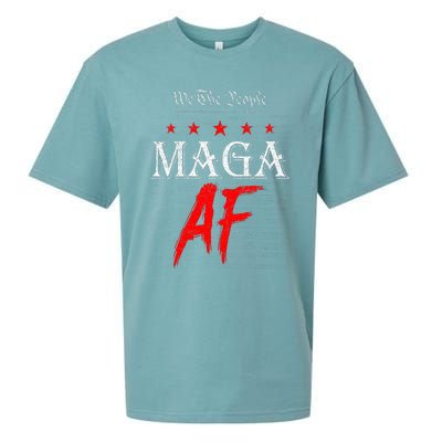 We The People Maga Af Us Flag We The People Maga Af Sueded Cloud Jersey T-Shirt