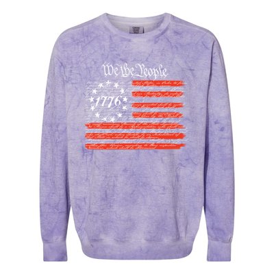 We The People American Flag Constitution Colorblast Crewneck Sweatshirt