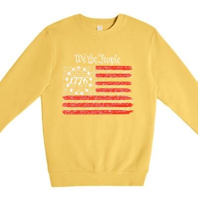 We The People American Flag Constitution Premium Crewneck Sweatshirt