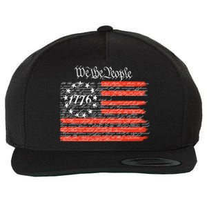 We The People American Flag Constitution Wool Snapback Cap