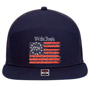 We The People American Flag Constitution 7 Panel Mesh Trucker Snapback Hat