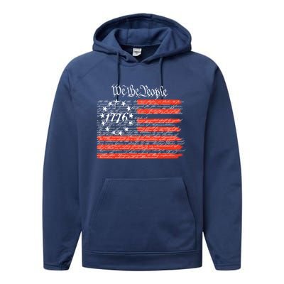 We The People American Flag Constitution Performance Fleece Hoodie