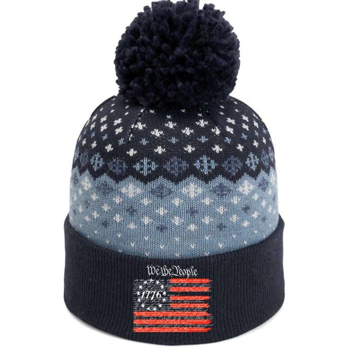 We The People American Flag Constitution The Baniff Cuffed Pom Beanie