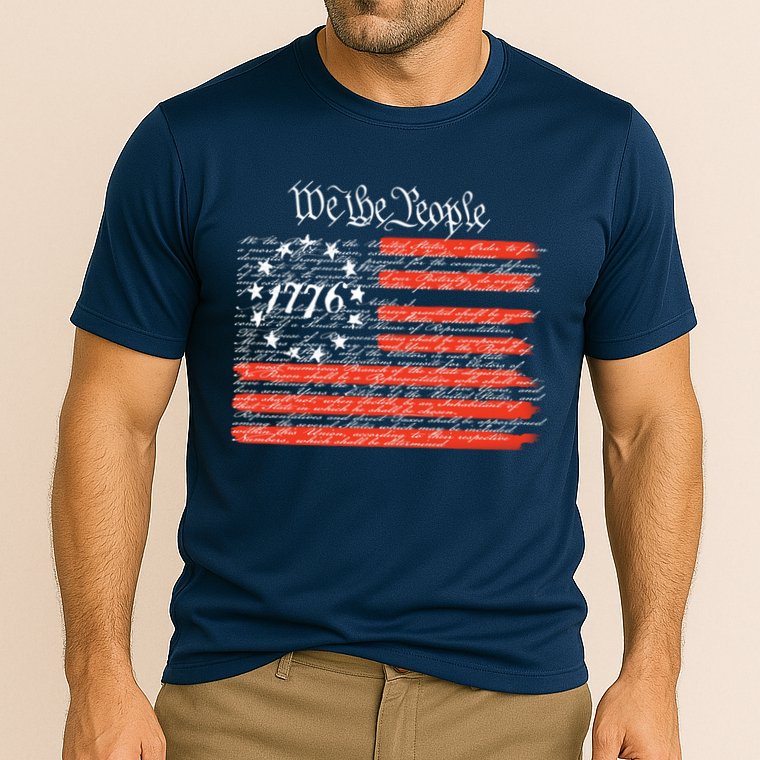 We The People American Flag Constitution Cooling Performance Crew T-Shirt