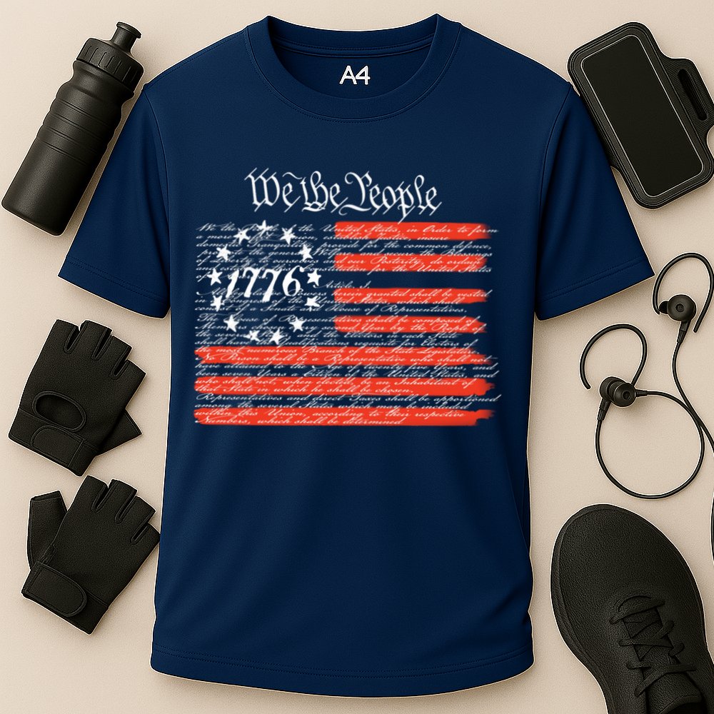 We The People American Flag Constitution Cooling Performance Crew T-Shirt