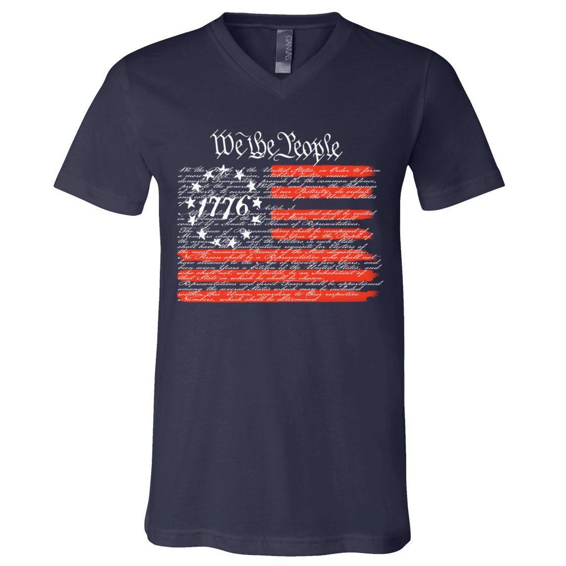 We The People American Flag Constitution V-Neck T-Shirt