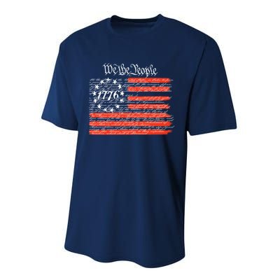 We The People American Flag Constitution Performance Sprint T-Shirt