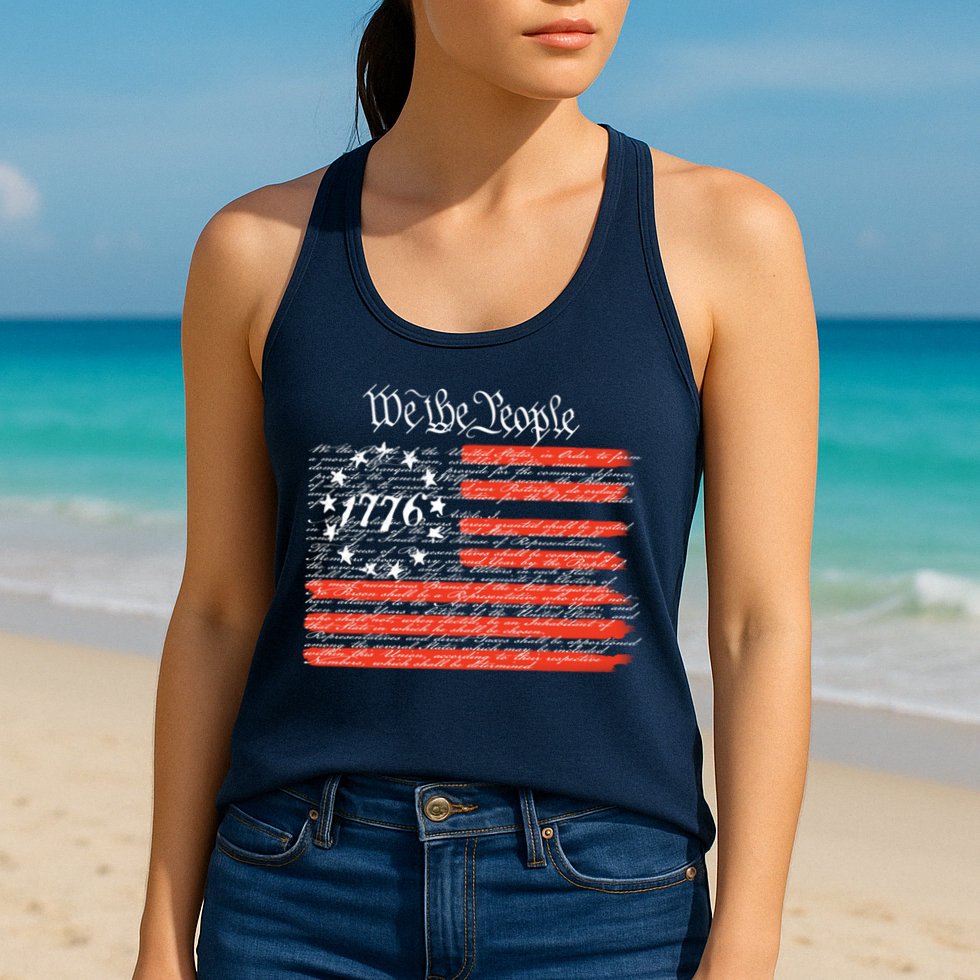 We The People American Flag Constitution Womens Tank Top