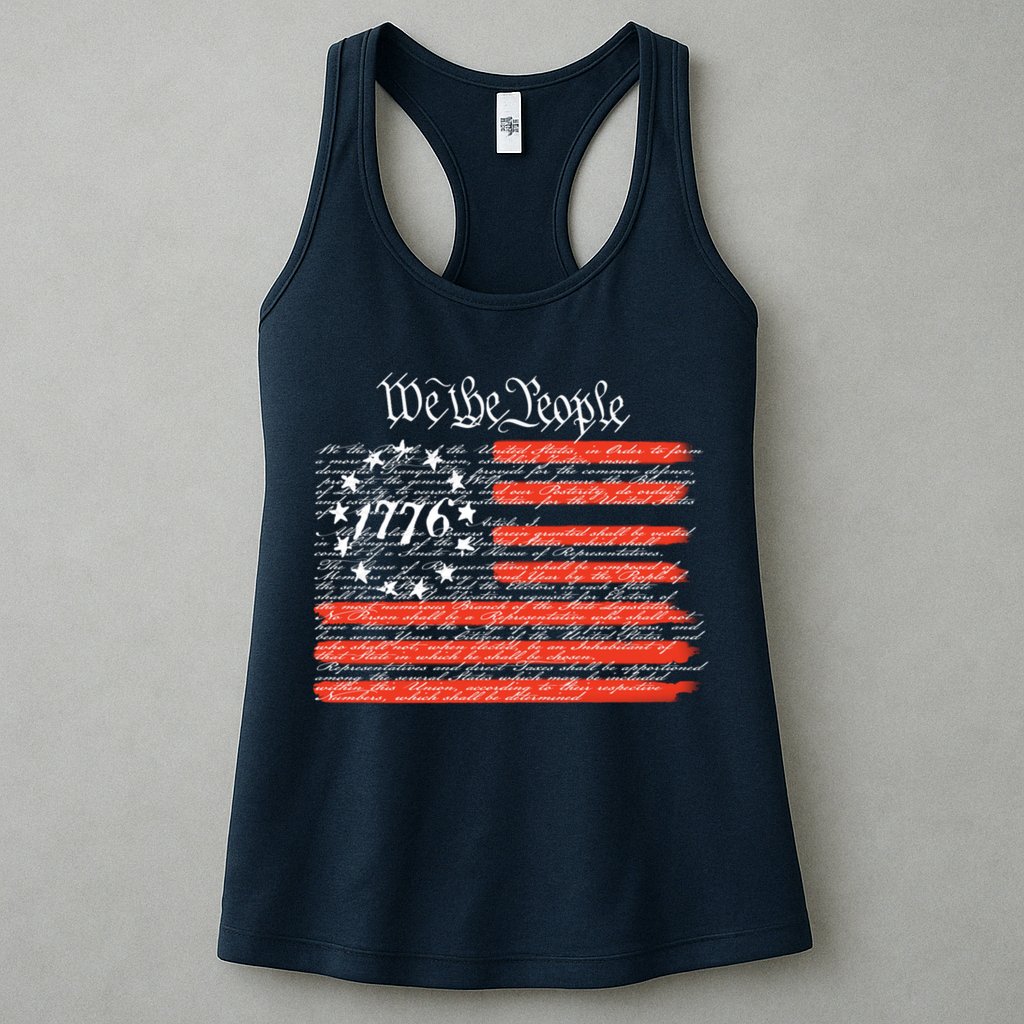 We The People American Flag Constitution Womens Tank Top