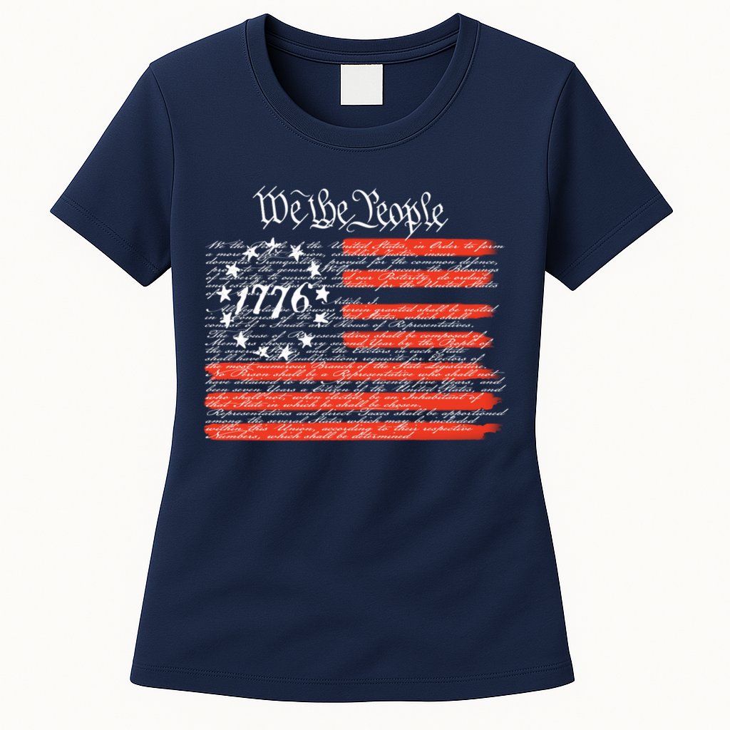 We The People American Flag Constitution Womens T-Shirt